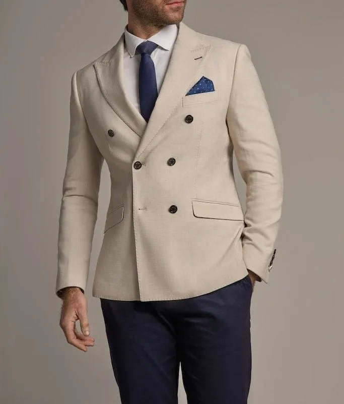 Men's double breasted suit jacket back construction